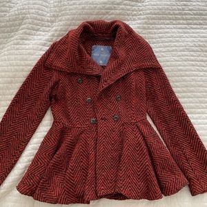 FREE PEOPLE, peplum style pea coat